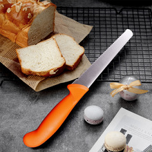 工廠現貨熱銷10寸廚刀西式不銹鋼鋸齒切片刀蛋糕刀PP塑料柄面包刀