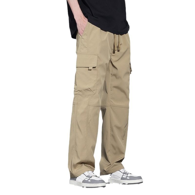 Verano nuevos monos pantalones verano americano suelto recto nuevo estilo multibolsillos pantalones juveniles pantalones casuales para hombres