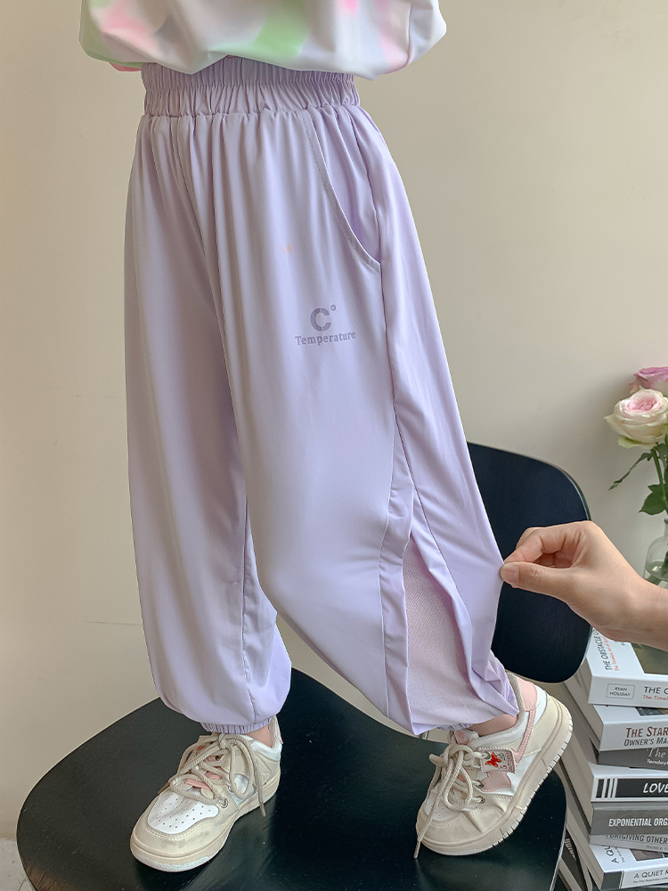 Sommer Mädchen Eisseide 2024 Neue Kleine und Mittlere Größe Mückenresistente Dünne Sonnencreme Schnelltrocknend Kindersport_voghion.com