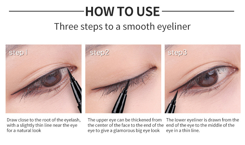 QIANXIU's best-selling liquid eyeliner from Europe and America is waterproof, sweat-proof and non-smudge. It dries quickly and forms black eyeliner in one stroke undefined