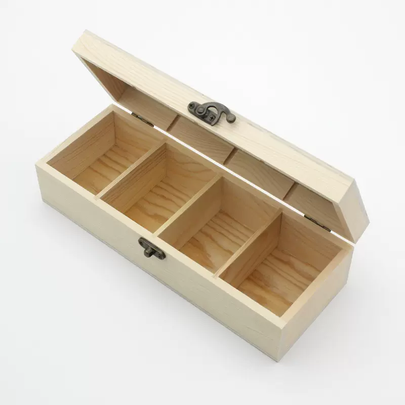 多格木盒子 四格实木包装盒 茶叶盒礼品盒杂物收纳盒木盒厂家批发