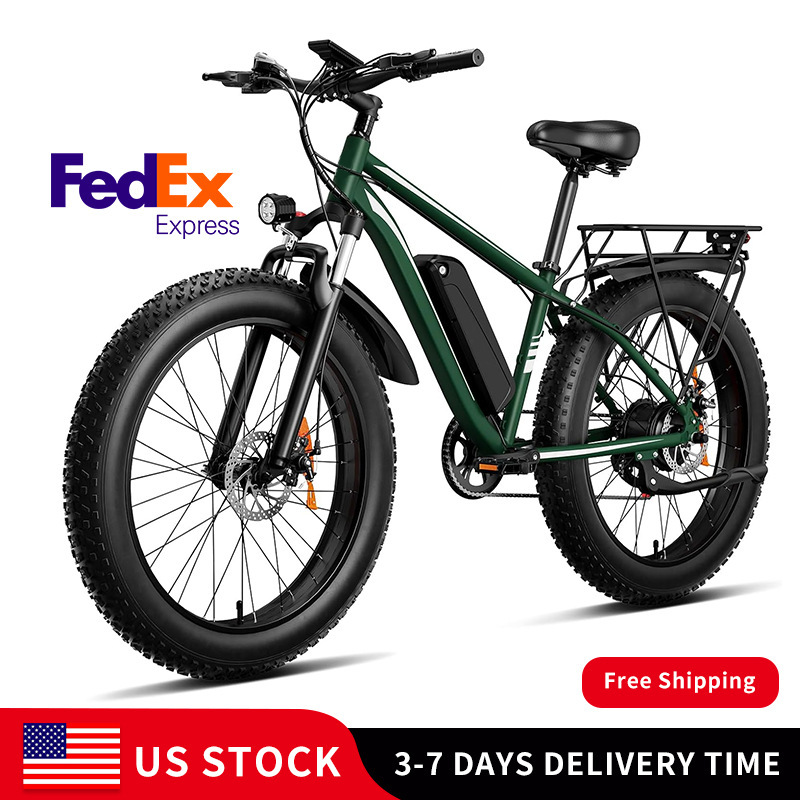 Green Electric Assist Bicycle 26*4Inch Fat Tire Ebike American Adult Women's Electric Bike with Rear Rack Green Electric Assist Bicycle 26*4Inch Fat Tire Ebike American Adult Women's Electric Bike with Rear Rack