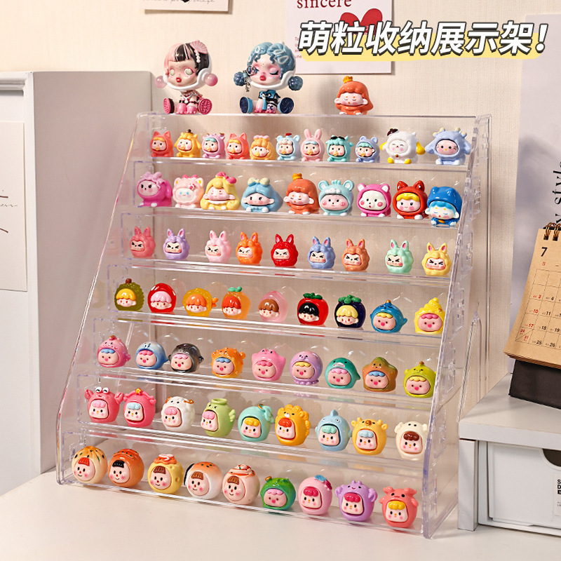 アクリルディスプレイスタンド透明多機能収納ボックスデスクトップブラインドボックスかわいい装飾品はしごディスプレイディスプレイスタンド|undefined