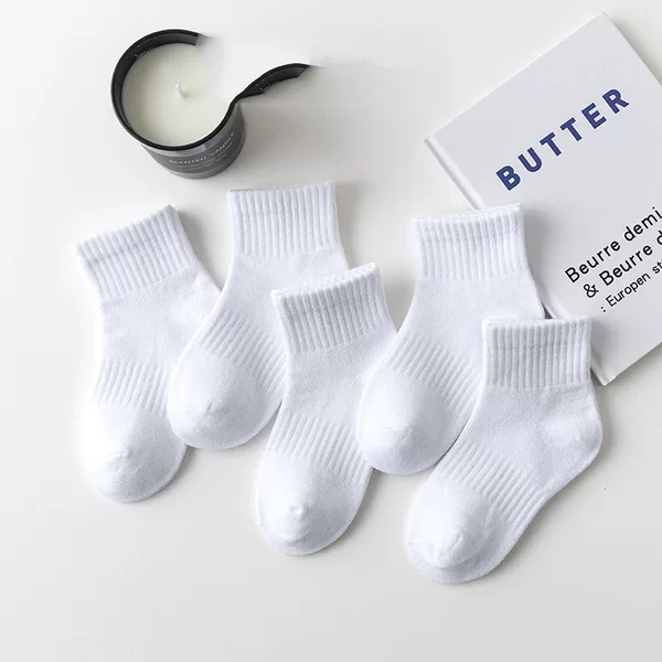 Children's socks girls Zhuji white sports socks wholesale spring and autumn sweat-absorbent tube socks boys and students white socks