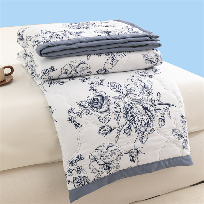2026 New Model Brushed Printed Washed Cotton Summer Quilt, Summer Cooling Quilt, Air Conditioning Quilt, Machine Washable, Cross-Border Hot-Selling Summer Quilt