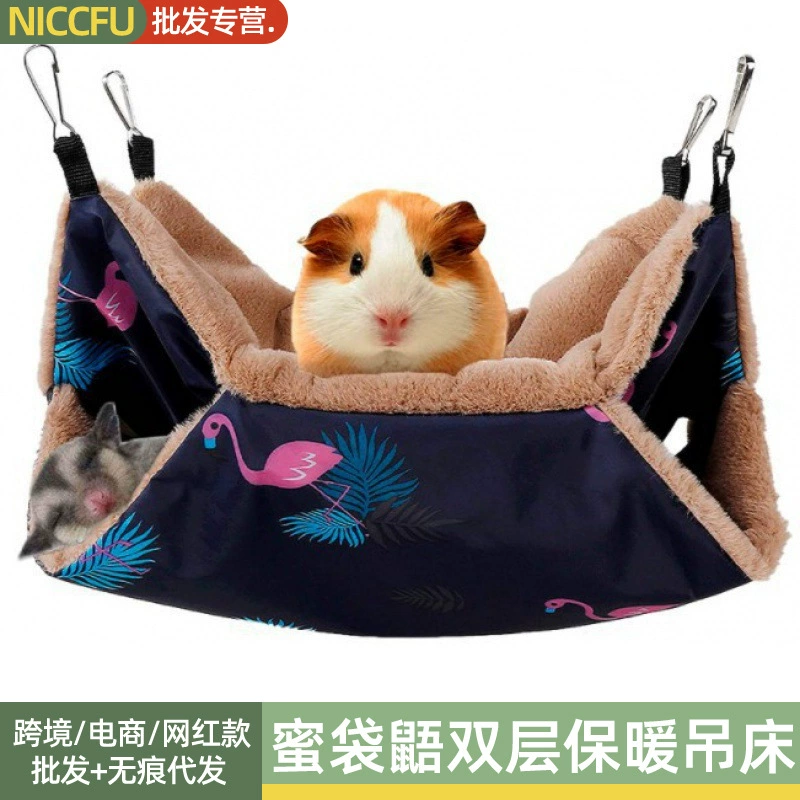 NC сахарный планер двухслойный Теплый Гамак сэндвич для домашних животных подвесной цветок крыса белка Осень-Зима Теплый Гамак