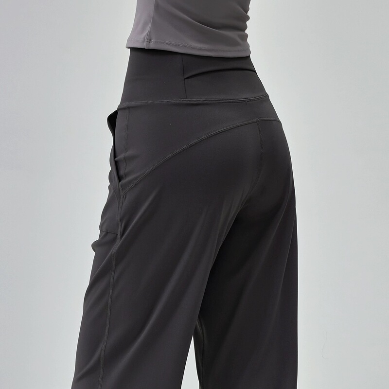 26Lulu Same Style High-Waisted Wide-Leg Yoga Pants for Women, Tummy Control Loose-Fitting Sports Long Pants, Slimming Pilates Training Pants for Summer