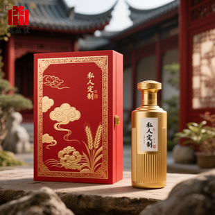 Creative New 0.5kg Liquor Glass Empty Wine Bottle Sealed Baked Flower Spray Packaging Bottle Wedding Banquet Set Liquor Box