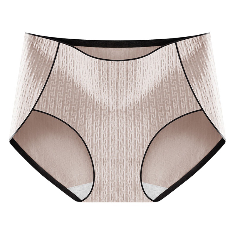 2024 nuevo Jacquard de algodón puro sin costuras cómodo para la piel entrepierna antibacteriana de algodón puro sin costuras cintura alta anti-pinch cadera ropa interior de mujer