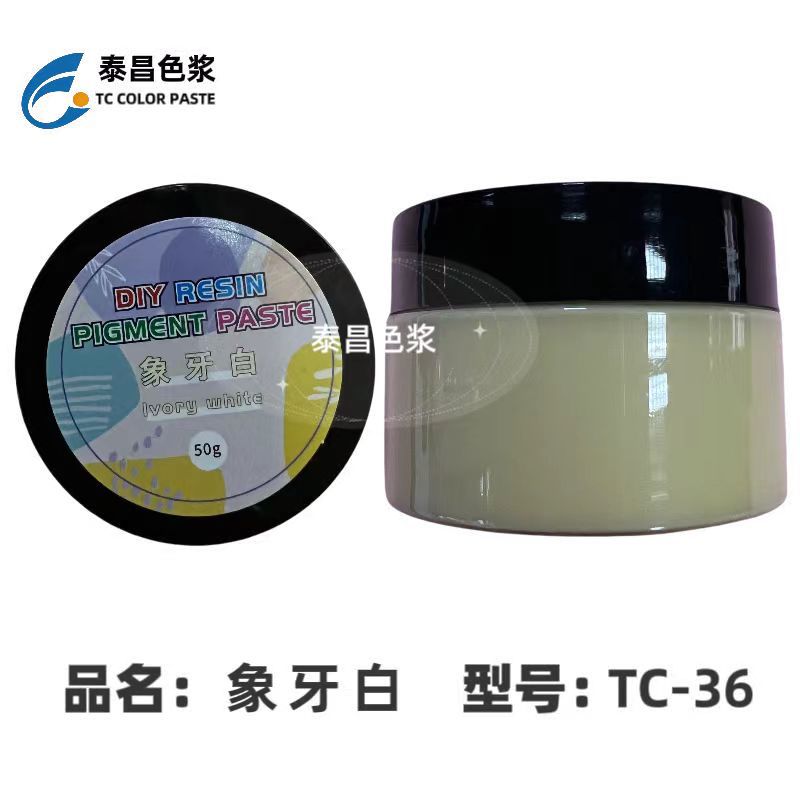 TC-36 글루 컬러 페이스트 아이보리 화이트, 오픈 병 50g