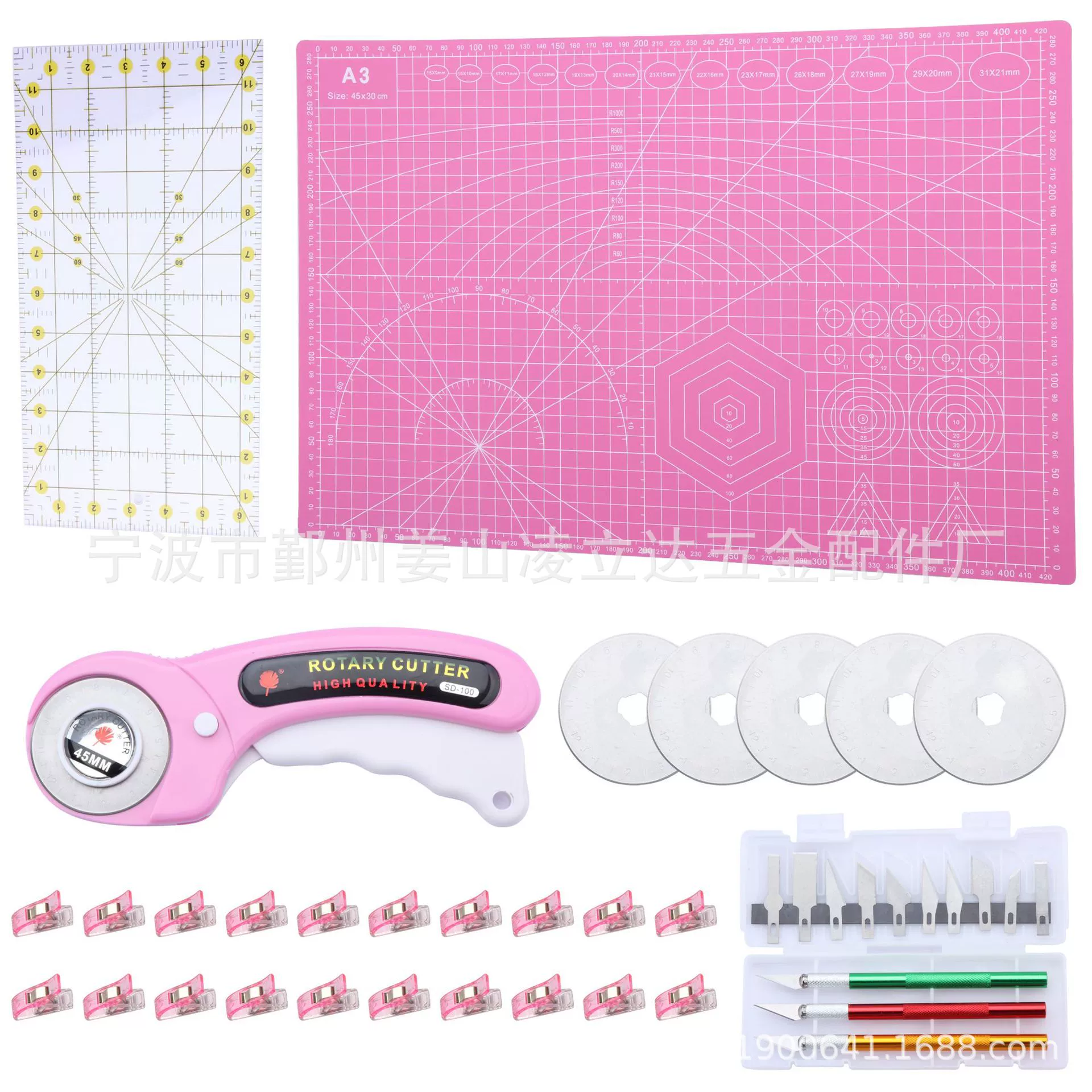 Коврик для резки A3, коврик для стола, модель ручной работы, резьбовой нож, ручка, 45 мм, режущий нож, круглый нож, роликовый нож, набор ножей для резки ткани