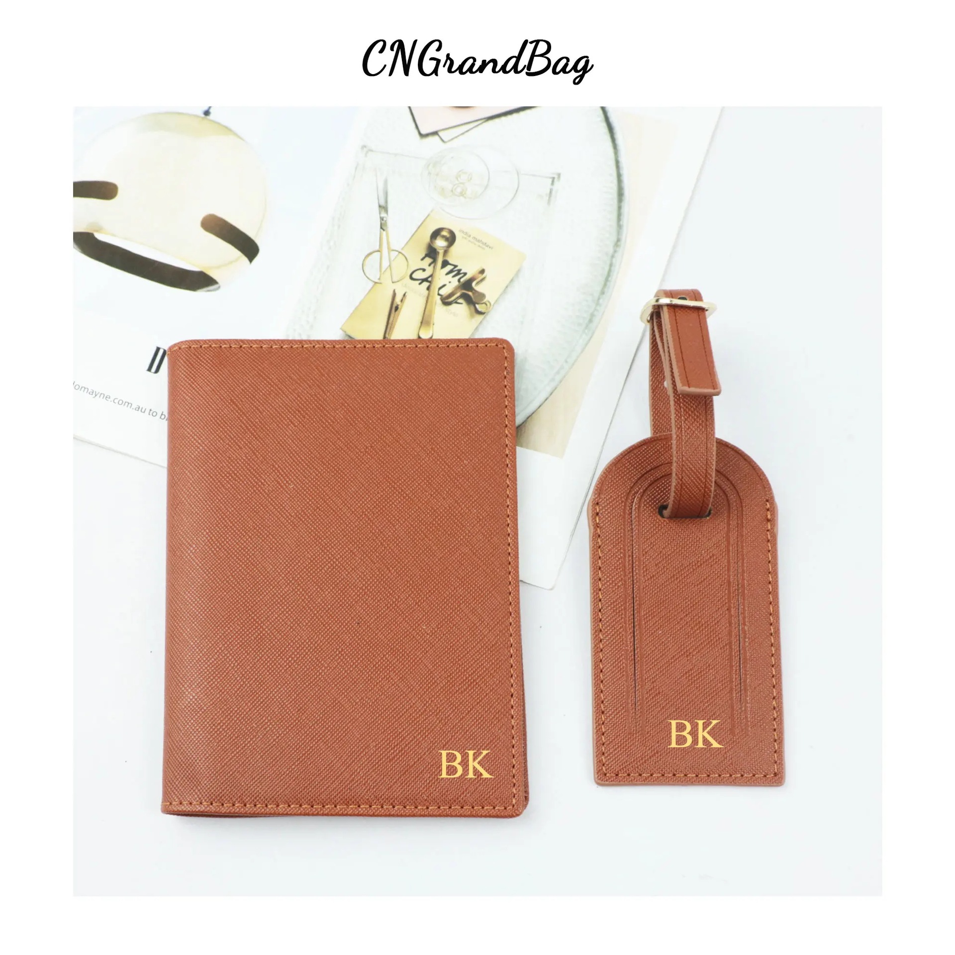 Cross-border PU leather lightweight portable passport holder travel ticket holder multifunctional passport bag luggage tag in stock