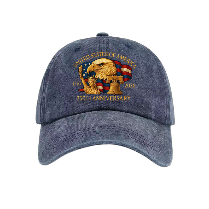 American 250Th Anniversary Printed Baseball Cap Military Day Hat Distressed Washed Dad Hat Independence Day Hat