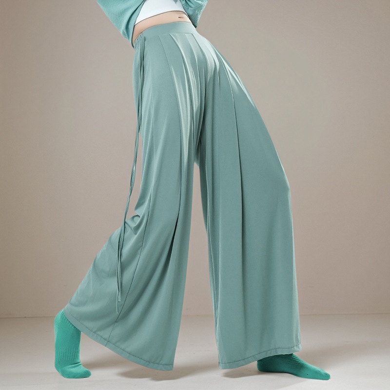 Classical Dance Practice Clothing for Women, with a Tie, Flowing Loose Wide-Leg Pants, Modern Dance, Chinese Dance, and Body Dance Practice Outfit