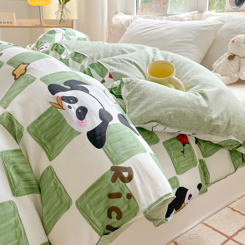 Nuevos productos de algodón único 180 × 200x230 estudiantes de dibujos animados dobles 100 algodón puro cubierta de edredón 1.5m mayorista
