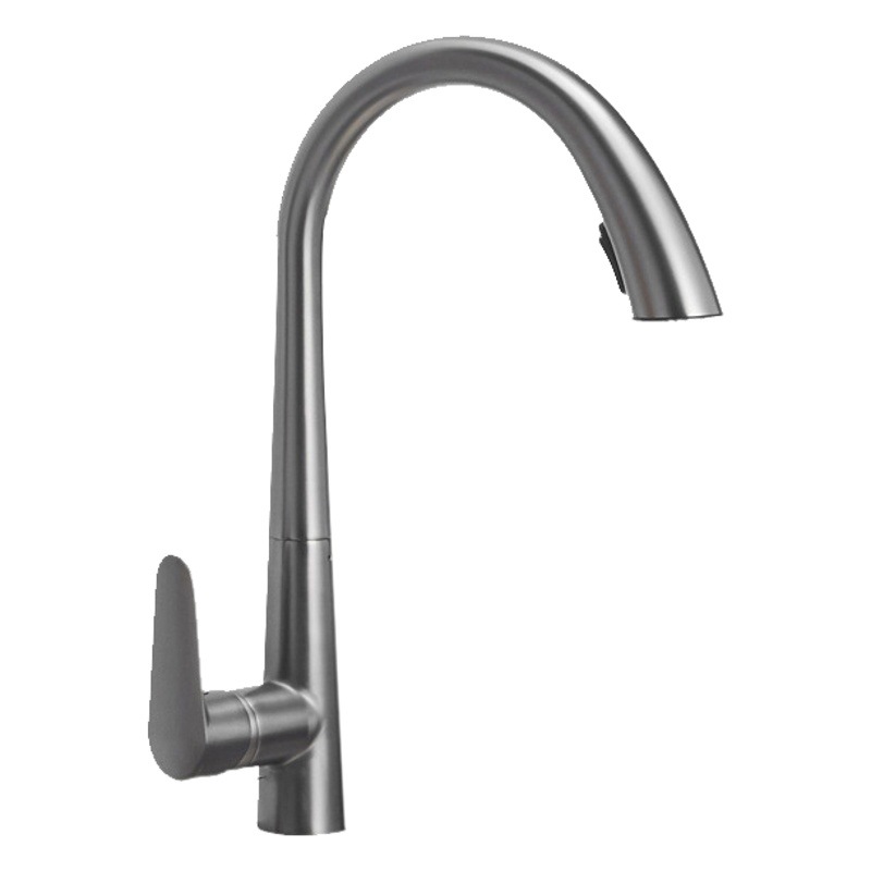 Tirón de la cocina caliente y fría del grifo fregadero de cobre del hogar Cisne invisible grifo tirón