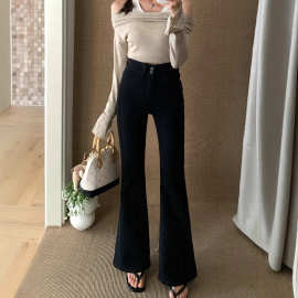优曼缇 代嘉儿同款微喇牛仔裤女高级感高腰四面弹力修身显瘦长裤