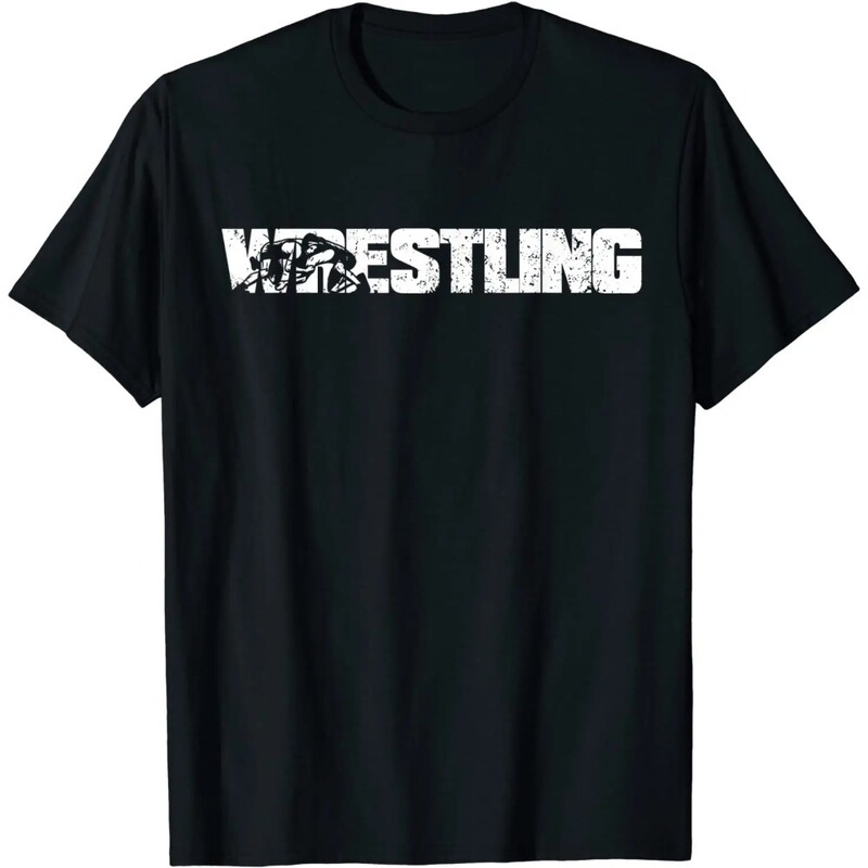 Mens Wrestling Print T-Shirt Summer Cotton Casual Tees Tops