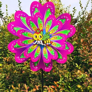 38cm traditional big windmill children's toys hot sale cartoon pattern bee butterfly windmill windmill festival decoration Windmill