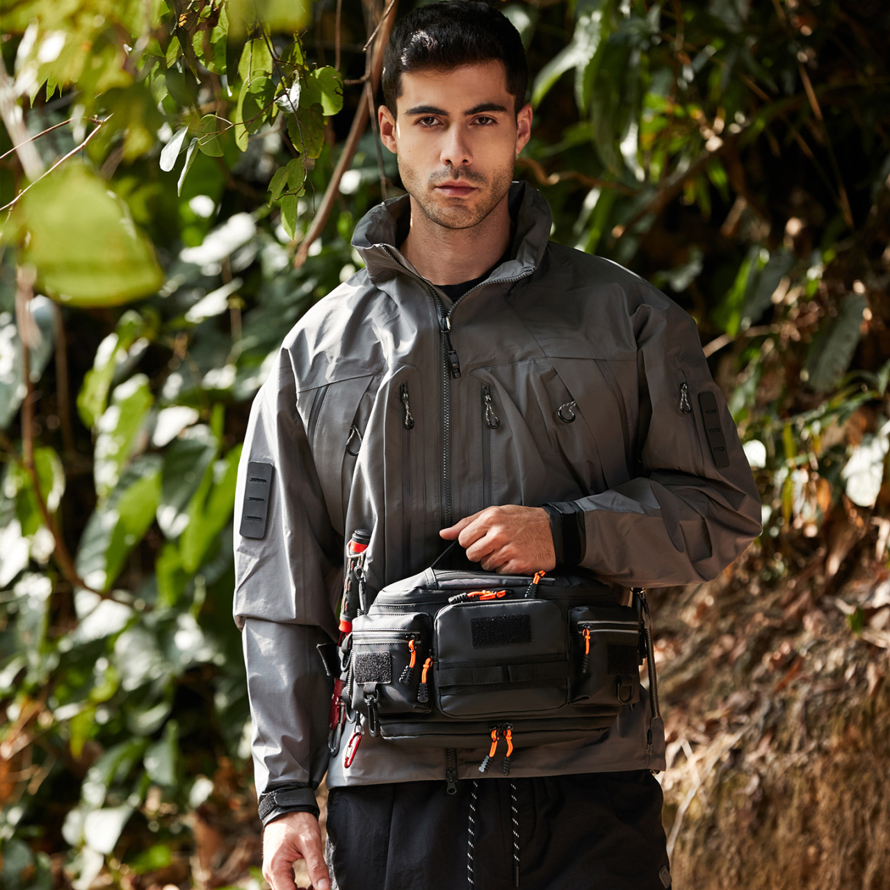 Outdoor fishing bag can be worn crossbody, multi-purpose storage bag, shoulder bag, waist bag, large-capacity outdoor motorcycle travel waist bag, chest bag