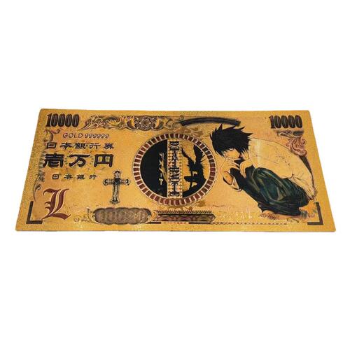 Classic Japanese comics, Death Note commemorative banknotes, gold banknotes, plastic coins, plastic gold foil banknotes, live broadcast gift collection