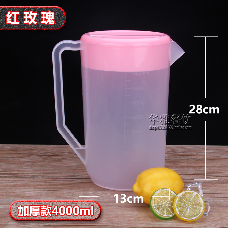 Botella de agua fría de plástico de gran capacidad resistente a altas temperaturas y resistente al calor botella de jugo doméstica con cubierta de escala tienda de té de leche burbujas frías