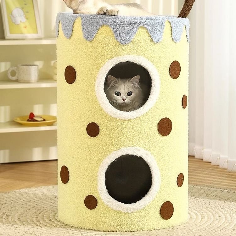 Cama para gatos de invierno caliente de doble capa para gatos jóvenes para dormir, cama para gatos de seda cerrada, casa segura para gatos y gatos, universal para todas las estaciones