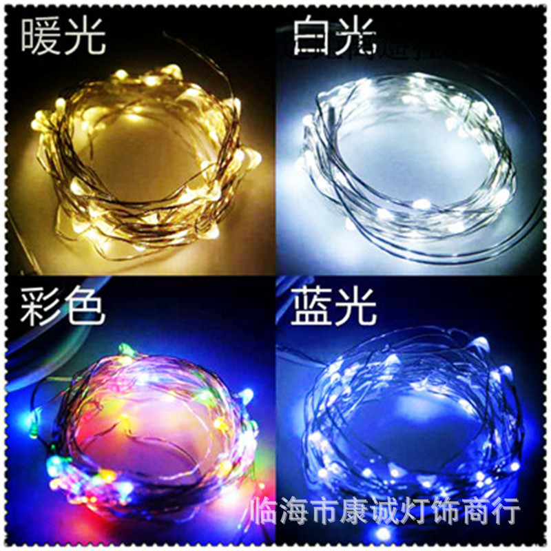 Wholesale LED Solar Copper Wire Light String Outdoor Christmas Copper Wire Lantern Courtyard Festival Decorative Stake Color Lights