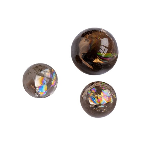 Manufacturer wholesale natural tea crystal smoky crystal colorful glue flower crystal ball seven-star array degaussing stone purification stone ornaments