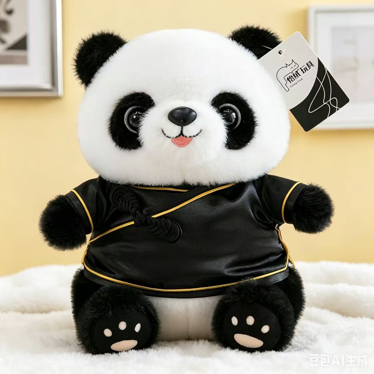 Cute panda muñeca peluche Sichuan panda gigante muñeca colgante creativo regalo hecho a mano logotipo al por mayor