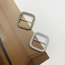 简约细边镶钻日字扣气质丝巾领结扣衣角扣包包鞋子发饰DIY装饰扣