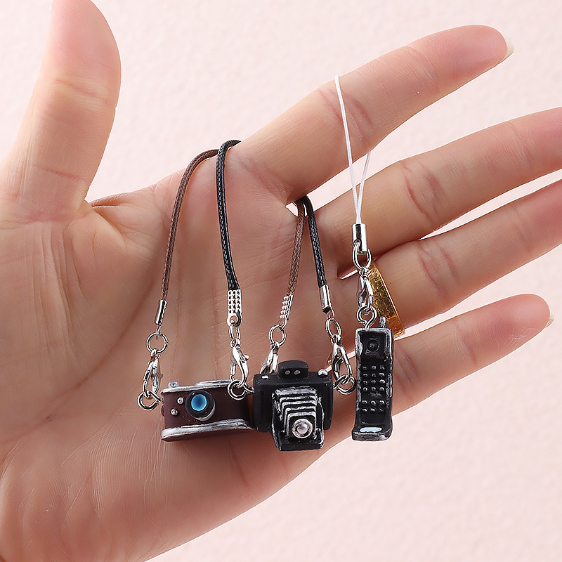Doll House dollhouse Mini Model Retro Camera Black and White Bag Hanging Neck Accessories Doll Pendant Accessories