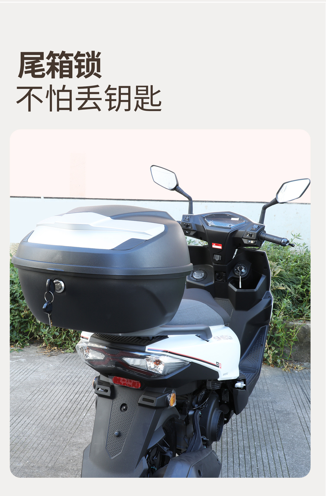 Universal Motorcycle Trunk, Large Capacity Electric Vehicle Tail Box, Modified and Thickened Universal Scooter Trunk, 39L Box