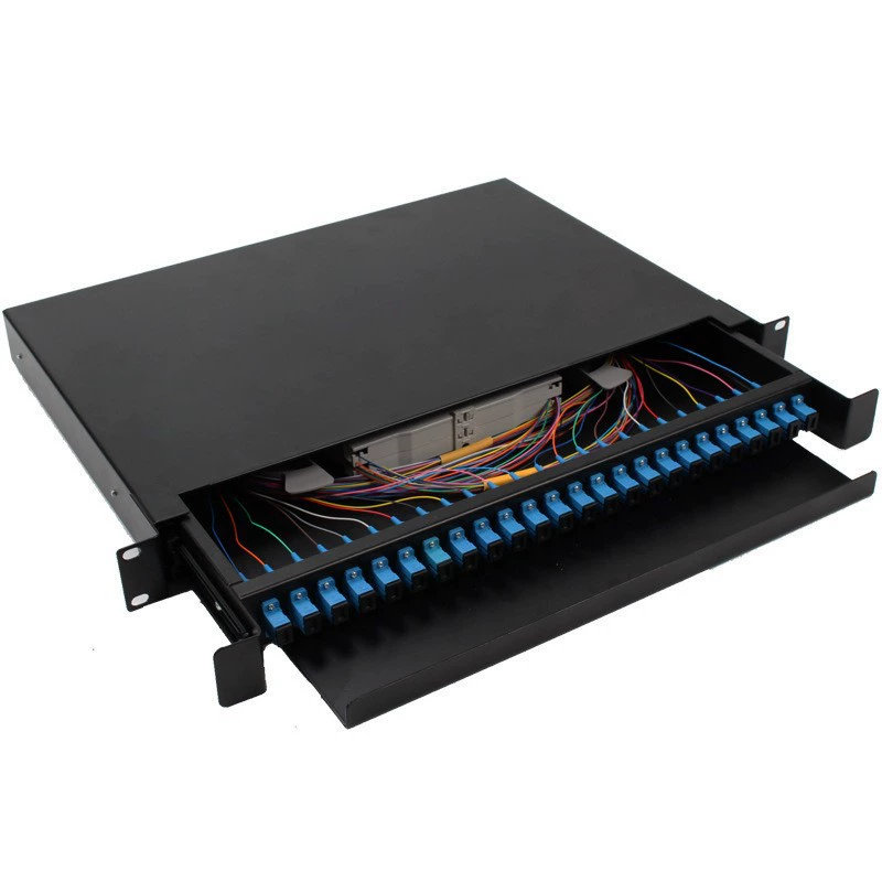 Производитель поставляет оптоволоконную терминальную коробку 1U, распределительную рамку оптического кабеля операторского класса, 12/24-портовую выдвижную коробку для сращивания S