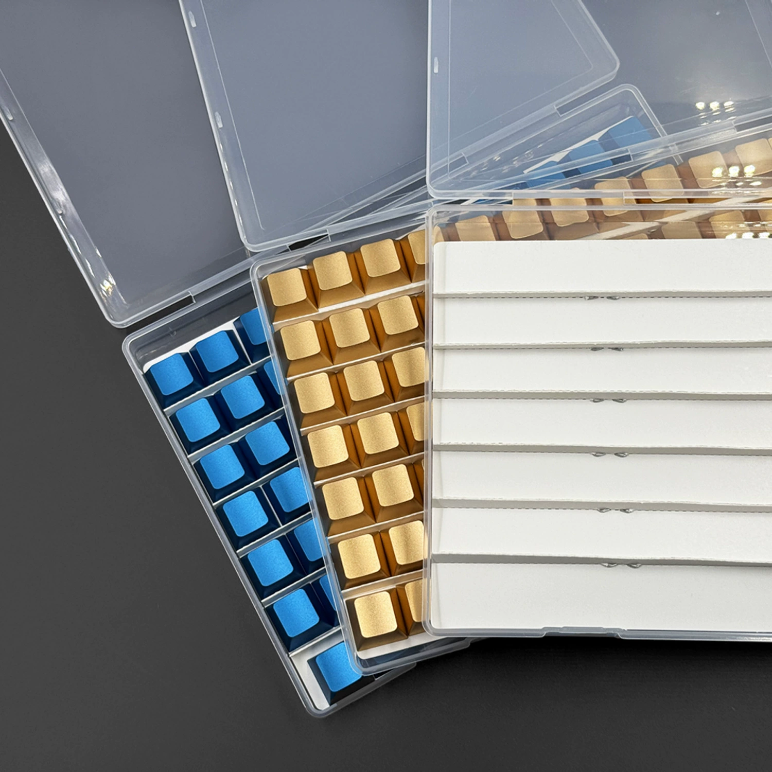 Keycuff Storage Box Cup Machinery Keyboard Key Catter Transparent dustproof storage display belt flat plastic box box