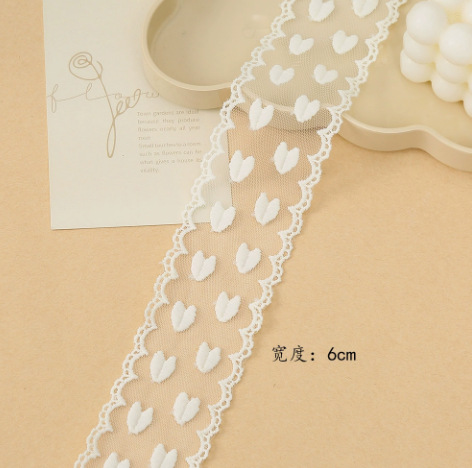 6cm 양면 러브 하트 베이지, 사이즈 5부터 시작(전체 롤은 33야드)