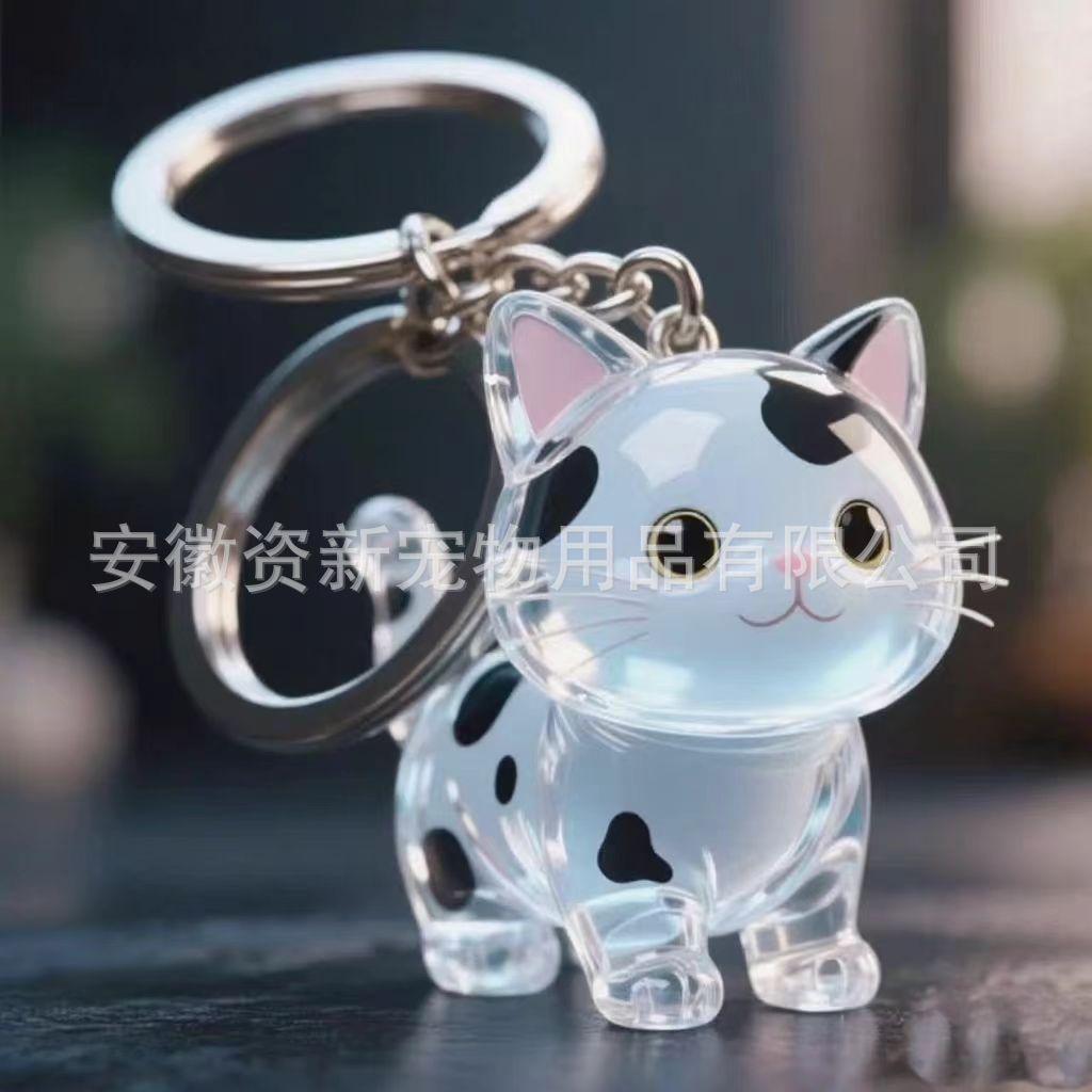 ペットの髪のペンダントかわいい子犬の毛透明収納ボックス猫と犬の形のクリエイティブペンダントキーホルダー