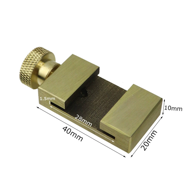 Стальной линейный ограничитель Латунный блок регулировки позиционирования Деревообработка прямой линейки позиционирование позиционирования царапины фиксированный блок