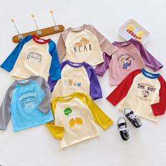 Kang Long-Sleeve T-Shirt for Boys and Girls, Thin Style, Unisex Kids' Basic Top, 2022 New Arrival, Children's Cartoon Print Top