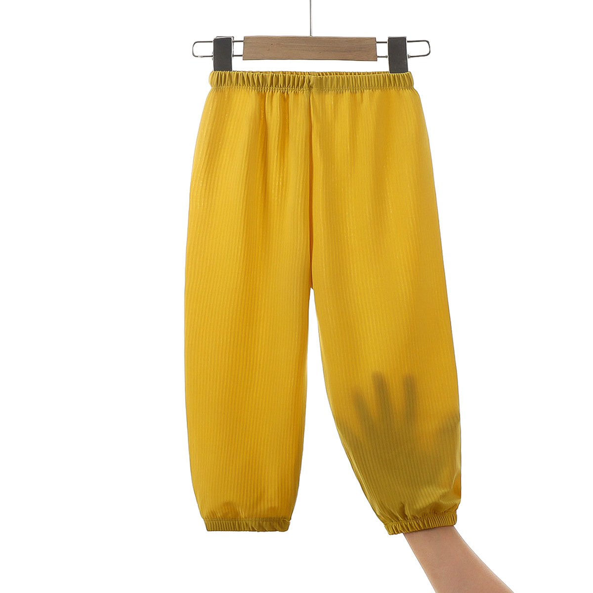 Summer ice silk children's mosquito proof Pants Girls' Lantern Pants Boys' baby long pants Korean wide leg pants solid color pants