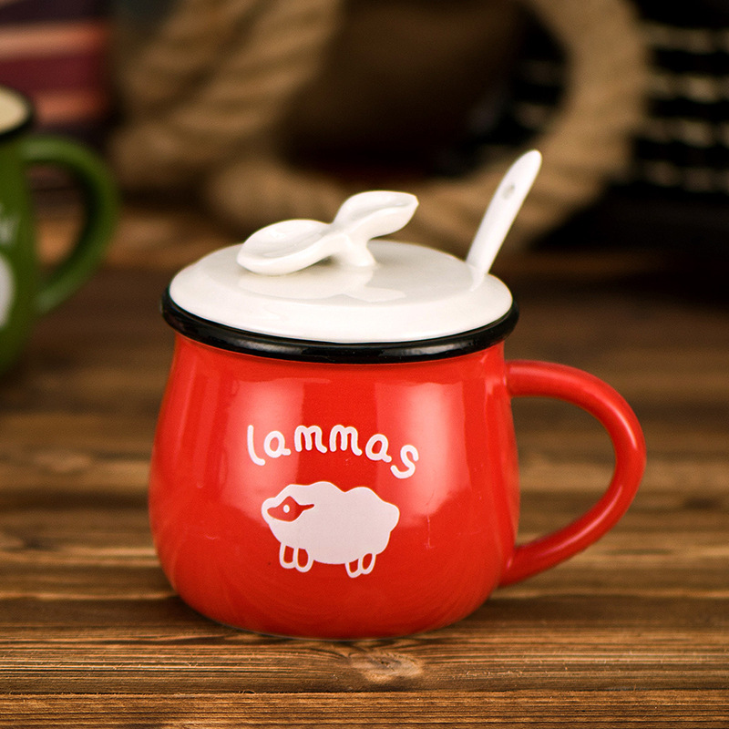 Rojo + tapa de porcelana + cuchara de porcelana