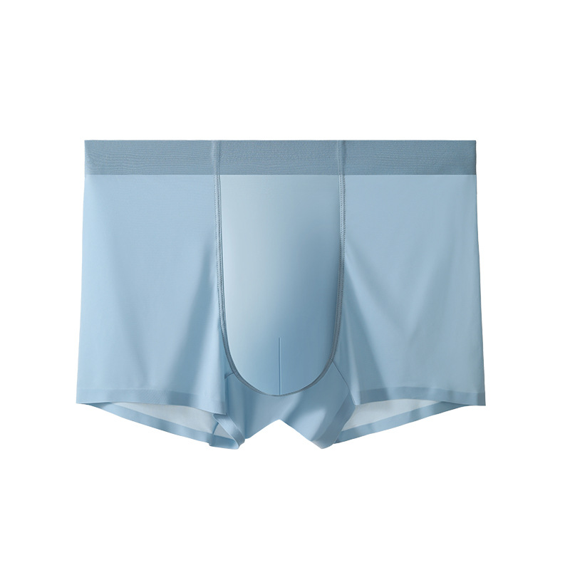 Pantalones de verano de hielo ultrafinas sin rastro, antibacterianos, secado rápido de baja calidad, sin insensibilidad, pantalones de color sólido simples para hombres