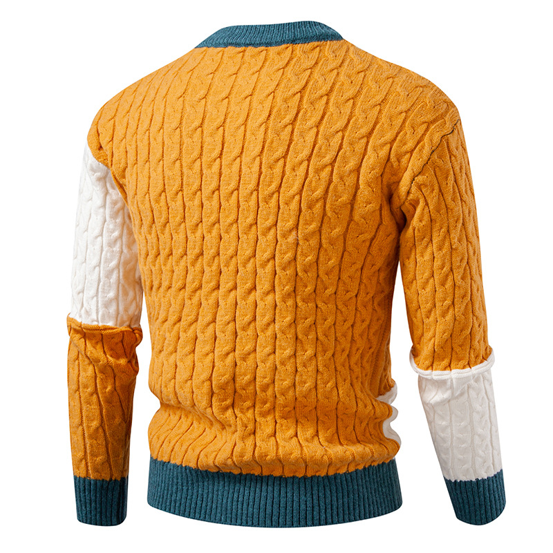 Lässiger Strickpullover für Herren – Weicher Rundhalspullover für Herbst und Winter, lockere Passform, lange Ärmel, atmungsaktiv und bequem_voghion.com