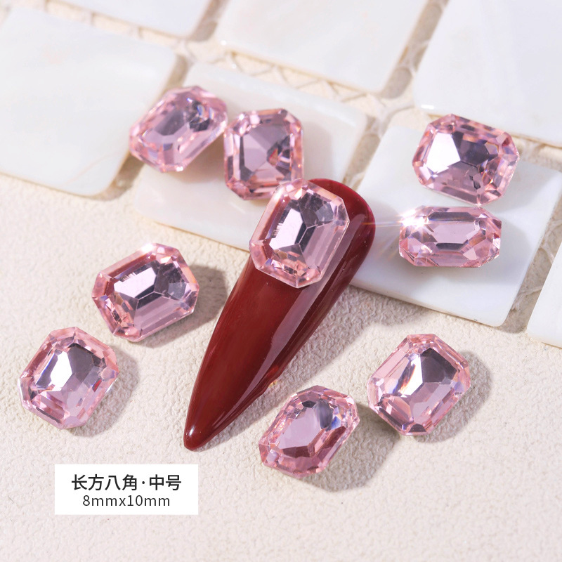 긴 팔각형 8x10mm 싱글