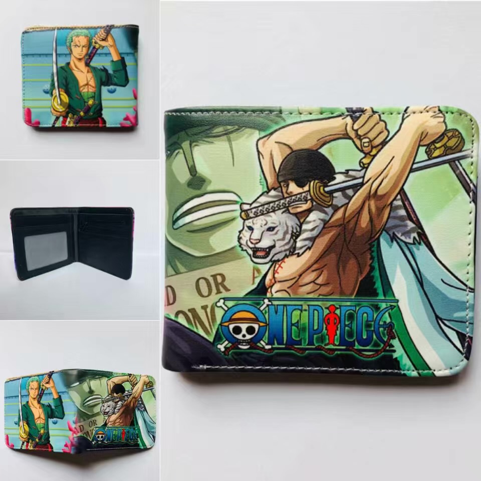 One Piece One Piece Cartera de dibujos animados japoneses Luffy Choba Solon plegable estudiantes PU cartera de cuero corta