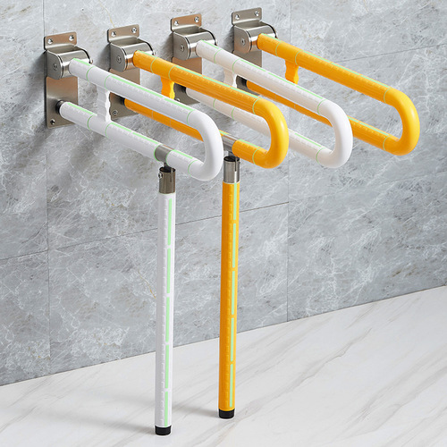 Folding stainless steel bathroom toilet grab bar for elderly and disabled people, barrier-free toilet safety grab bar