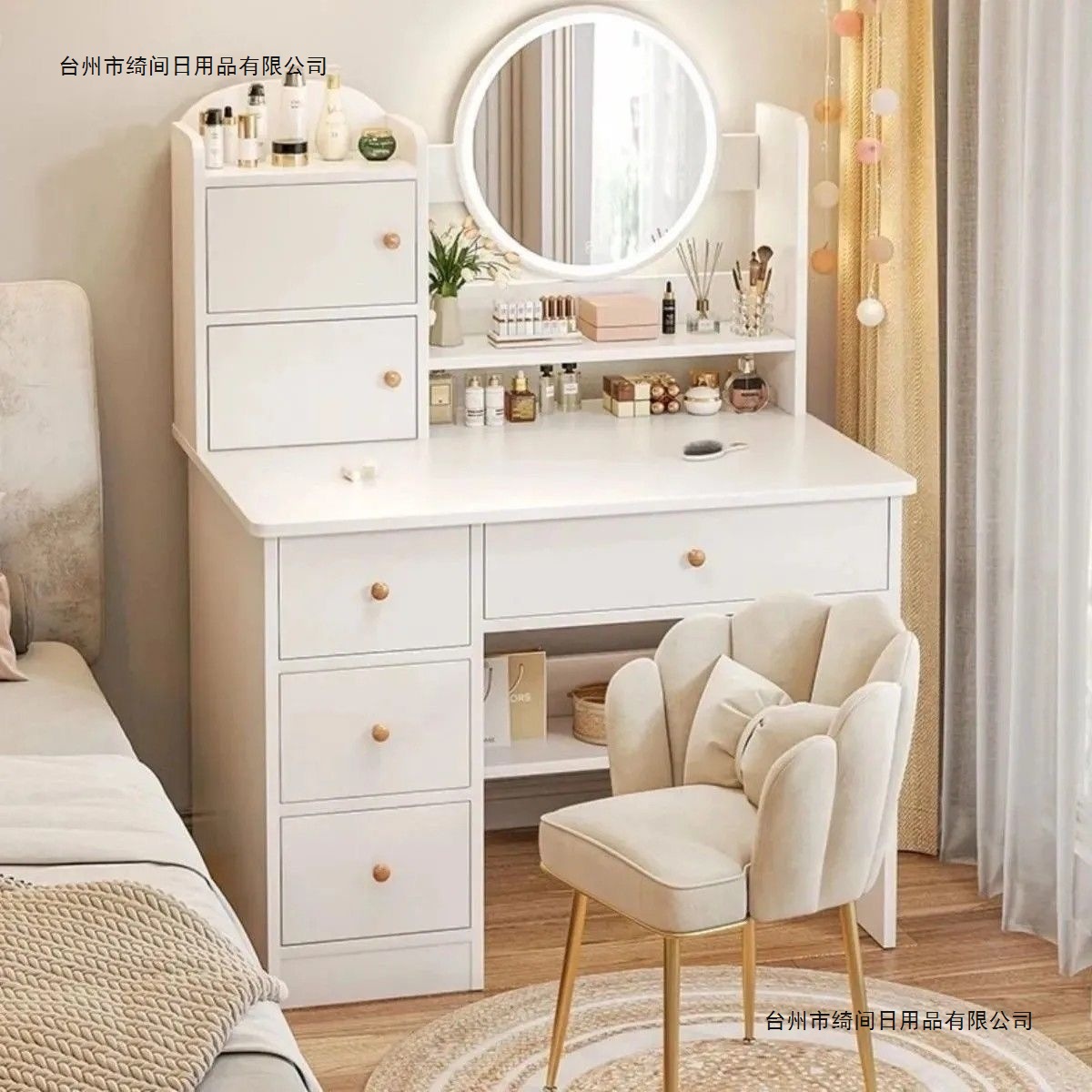 Solid Wood Dressing Table Bedroom Simple Dressing Table Dressing Table 2025 New High-End All-In-One Cabinet Makeup Mirror Table