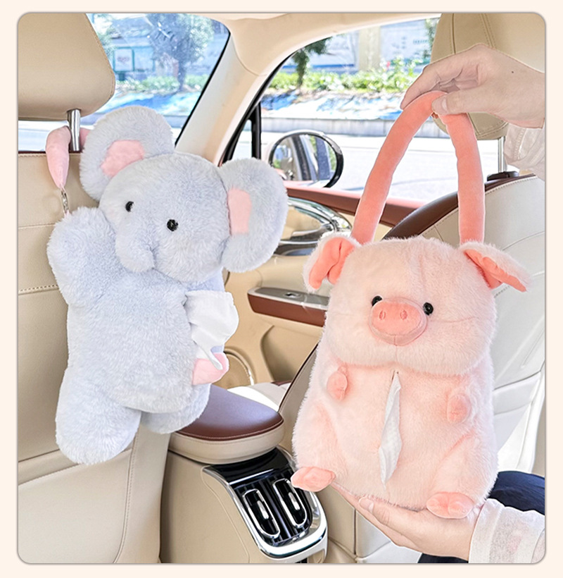 Car Tissue Box New Model Car Interior Tissue Box Hanging Type Creative Cute Car Tissue Hanging Bag Doll for Girls