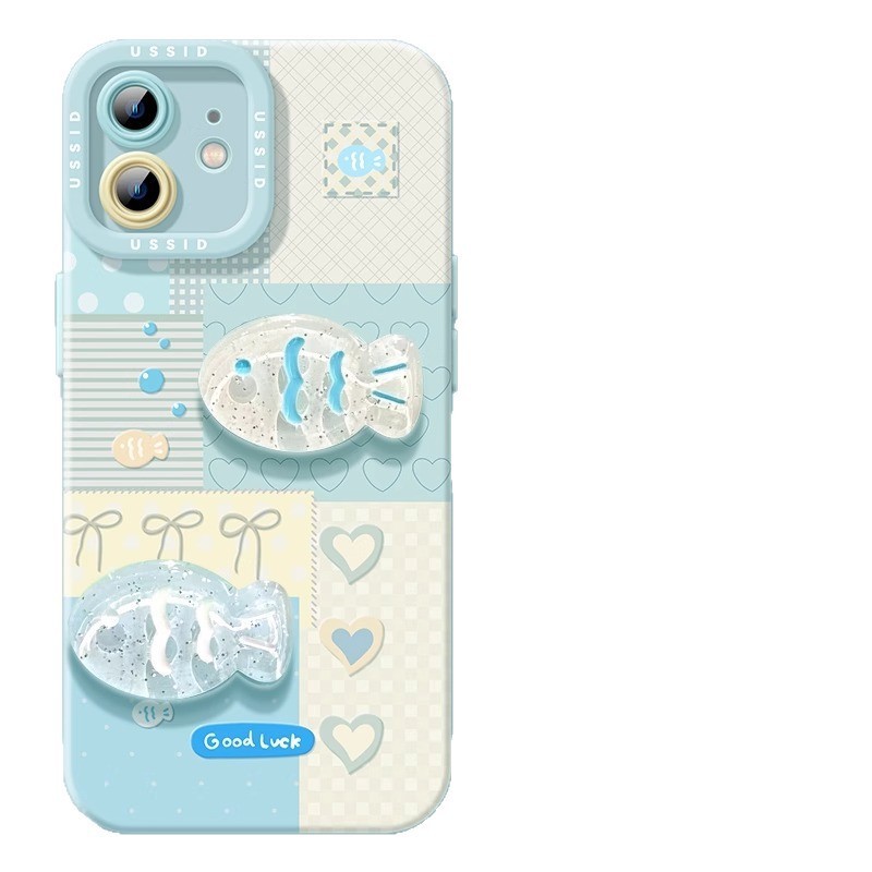 立体的な海の魚のデザインのiPhone 17 Pro Max用スマホケース、iPhone 17 Pro、可愛いiPhone 16 Pro用フルカバーシリコンケース、Air対応|undefined