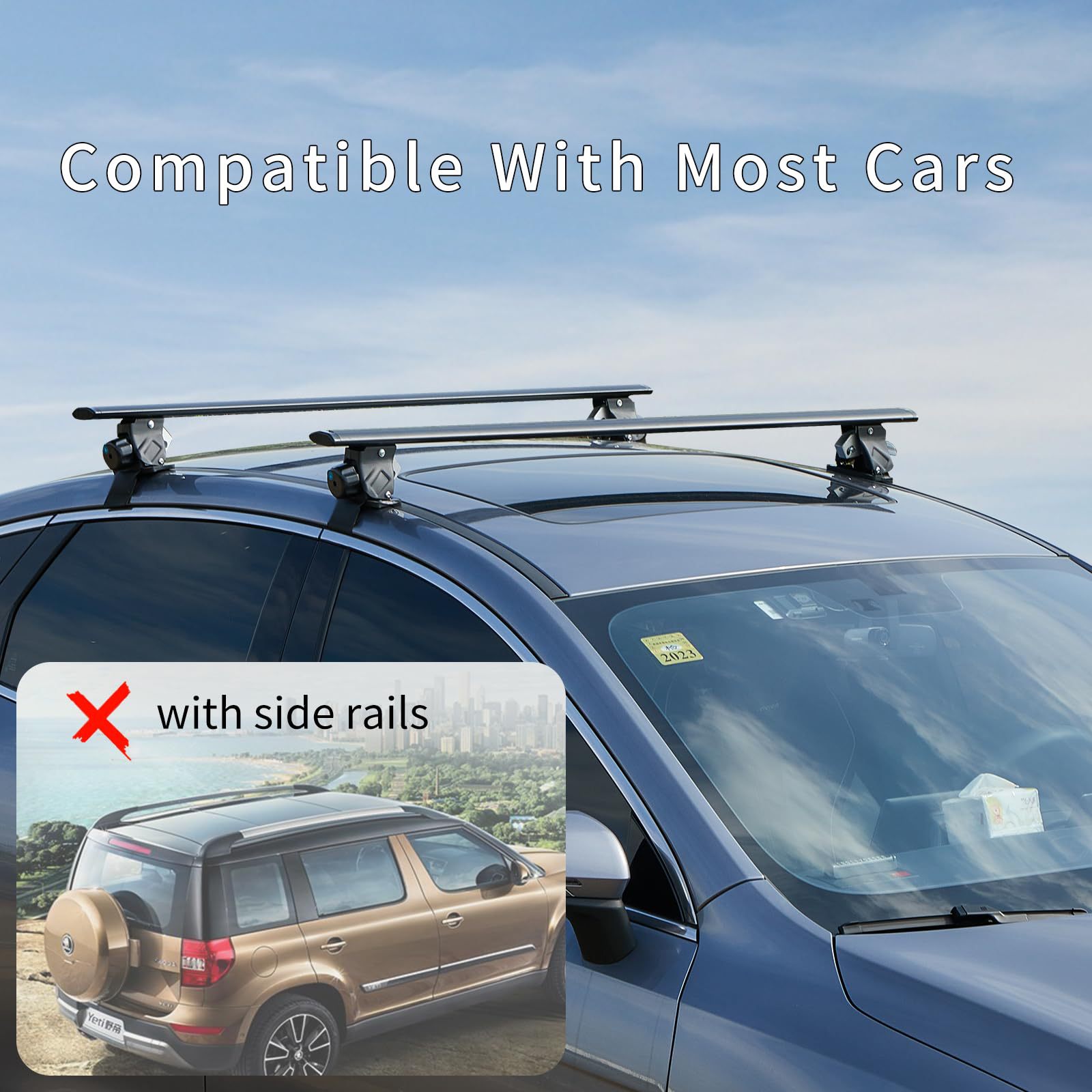Universal Tiger Claw Style Car Roof Rack, Aluminum Alloy Car Roof Rack, Suitable for Luggage/Bicycle Rack